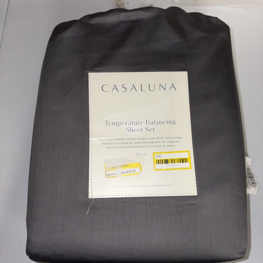 New Casaluna Temperature Balancing Sheet Set Size Full Metal Gray 300 TC